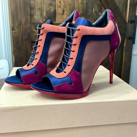 BURBERRY The Field Cornfield Peep Toe Ankle Booties - Picture 1 of 16